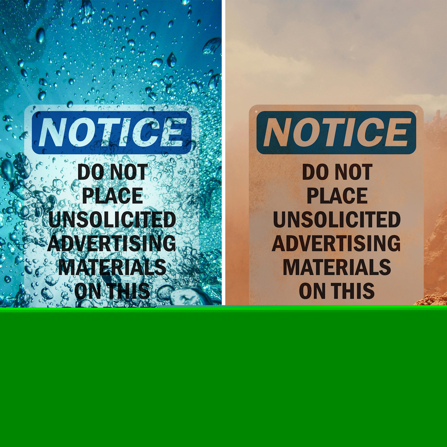 Signmission Do Not Place Unsolicited Advertising, 7 in W x Rectangle, Vinyl Decal OS-2PACK-NS-D-710-V-11337 - alternate 3